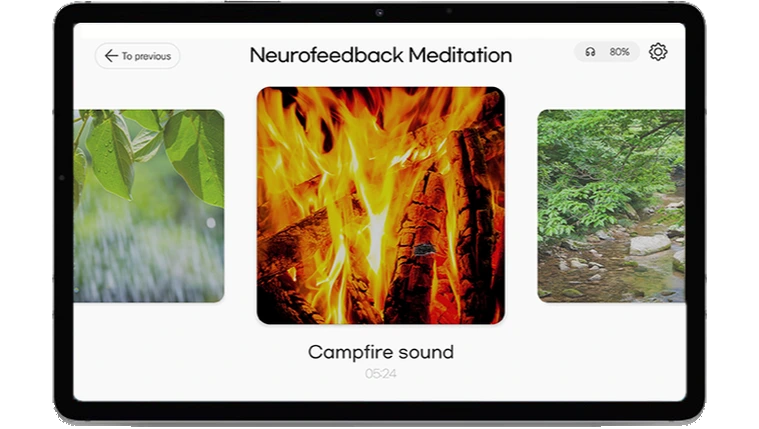 Meditation training screen