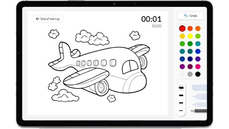 Coloring Therapy training screen