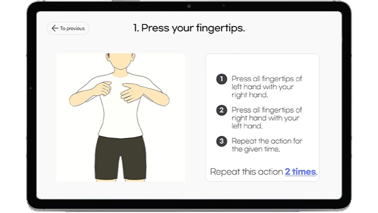 Brain Gymnastics training screen
