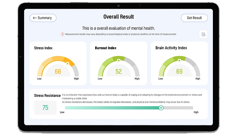 Stress Check result screen