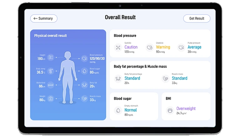 Body Check result screen