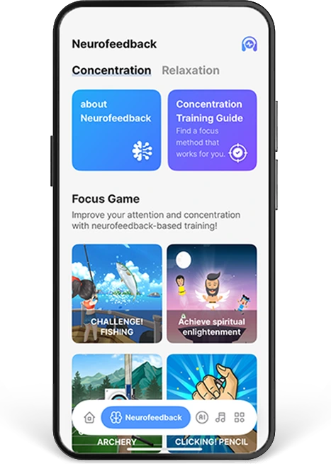 Neurofeedback app screen